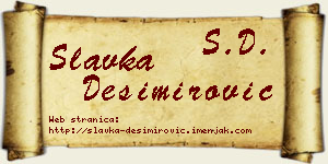 Slavka Desimirović vizit kartica